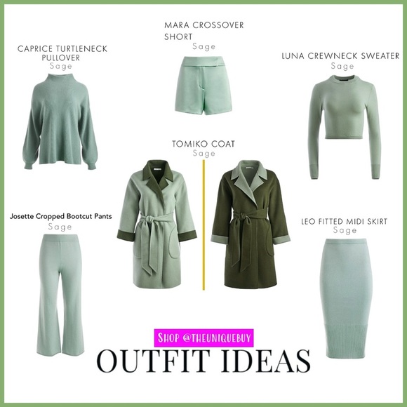 Alice + Olivia Luna Wool Blend Sage Green Cropped Pullover Sweater Top - Picture 6 of 16